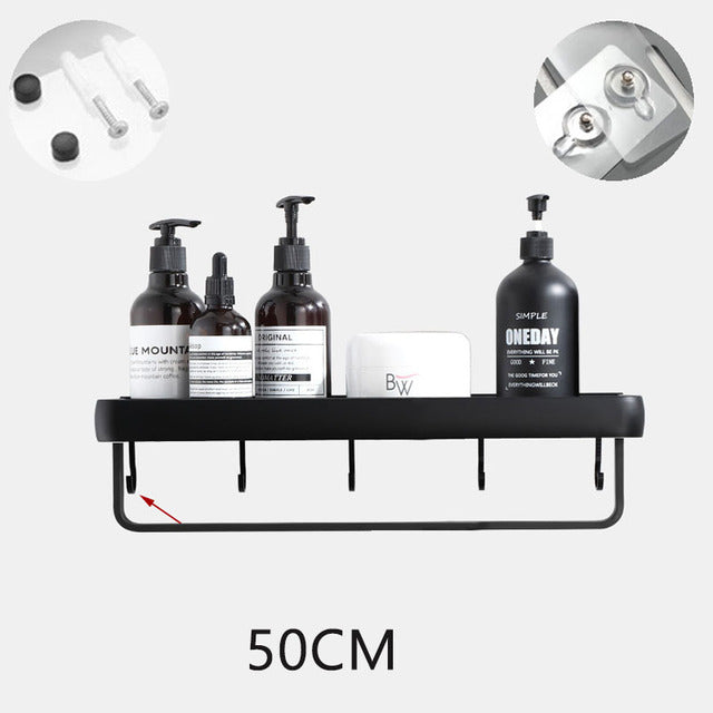 The Drill-Free Bathroom Organizer Shelf & Towel Rack