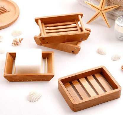 Bamboo Soap Dish | Natural Wooden Soap Holder for Bathroom Organization
