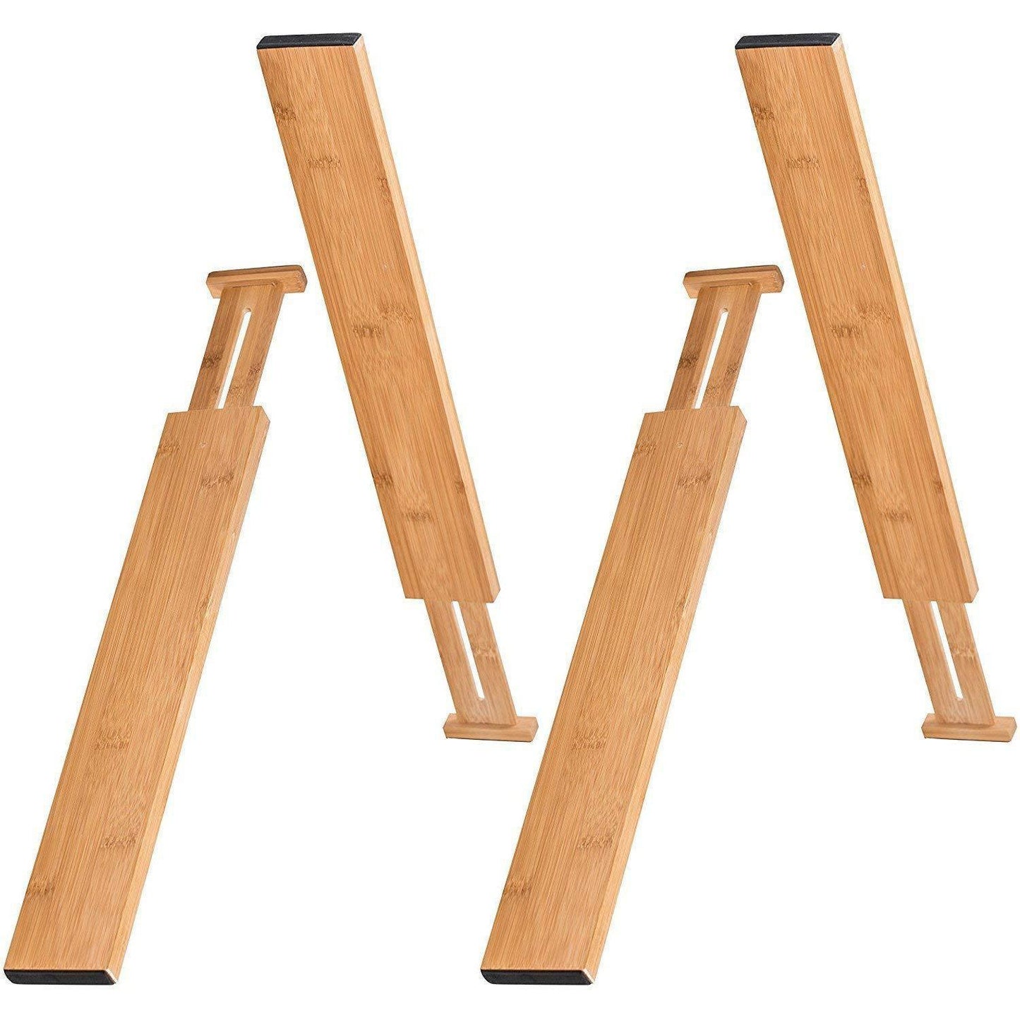 Adjustable Bamboo Drawer Dividers | Kitchen Utensil Organizer (Set of 4)