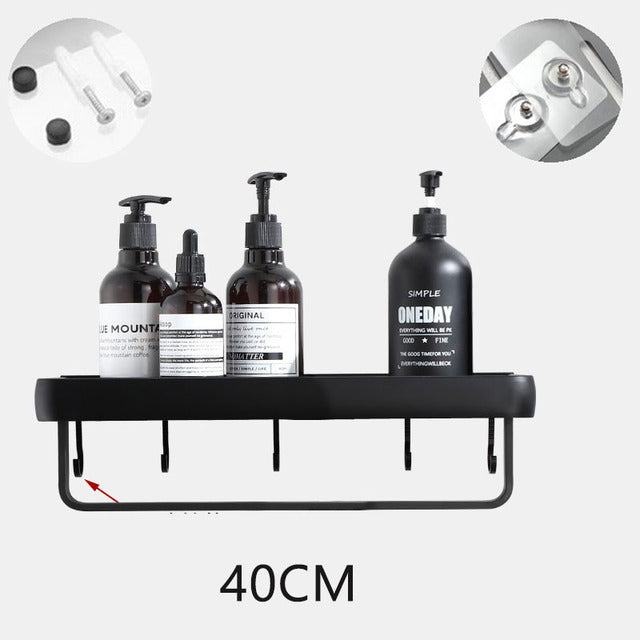 The Drill-Free Bathroom Organizer Shelf & Towel Rack