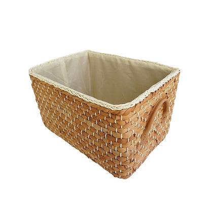 Rectangular Woven Storage Baskets with Handles | Natural Fiber Organizer