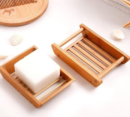 Bamboo Soap Dish | Natural Wooden Soap Holder for Bathroom Organization