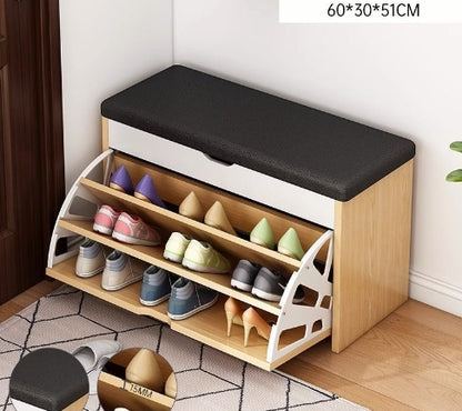 Minimalist Entryway Shoe Cabinet with Storage Bench